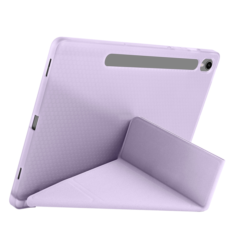 Galaxy Tab S9 FE Case Zore Tri Folding Stand Case with Pen Compartment - 18