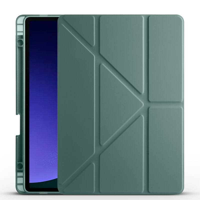 Galaxy Tab S9 FE Kılıf Zore Tri Folding Kalem Bölmeli Standlı Kılıf - 9