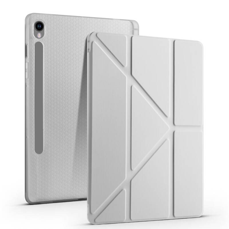 Galaxy Tab S9 FE Kılıf Zore Tri Folding Kalem Bölmeli Standlı Kılıf - 3