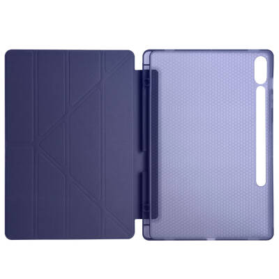 Galaxy Tab S9 FE Plus Case Zore Tri Folding Stand Case with Pen Compartment - 32