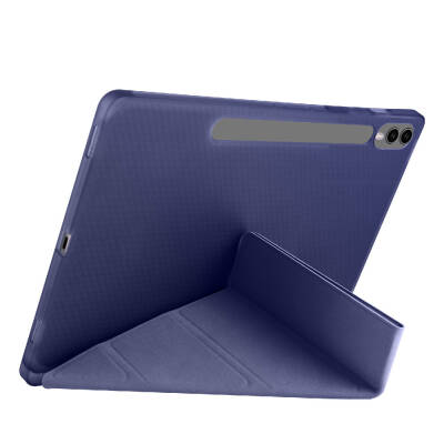 Galaxy Tab S9 FE Plus Case Zore Tri Folding Stand Case with Pen Compartment - 47