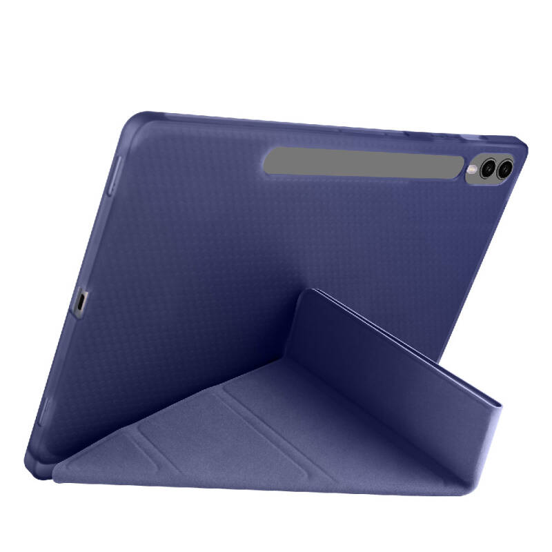 Galaxy Tab S9 FE Plus Case Zore Tri Folding Stand Case with Pen Compartment - 47