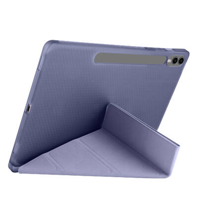 Galaxy Tab S9 FE Plus Case Zore Tri Folding Stand Case with Pen Compartment - 43