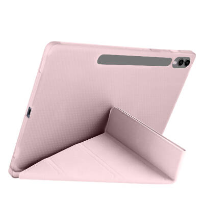 Galaxy Tab S9 FE Plus Case Zore Tri Folding Stand Case with Pen Compartment - 48