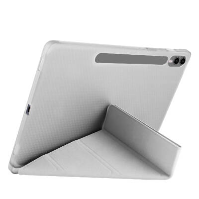 Galaxy Tab S9 FE Plus Case Zore Tri Folding Stand Case with Pen Compartment - 14