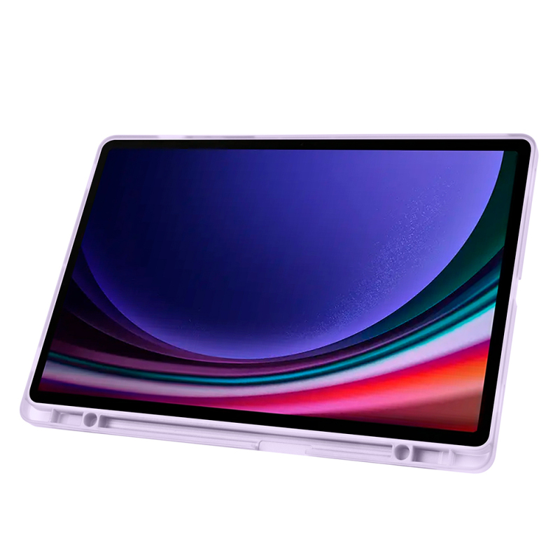 Galaxy Tab S9 FE Plus Case Zore Tri Folding Stand Case with Pen Compartment - 9