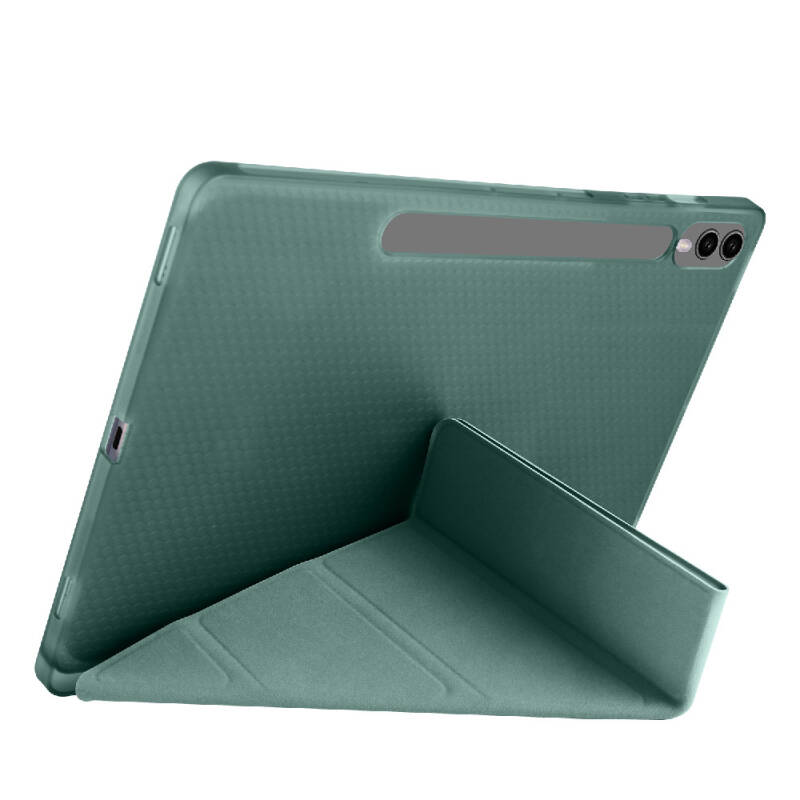 Galaxy Tab S9 FE Plus Kılıf Zore Tri Folding Kalem Bölmeli Standlı Kılıf - 42