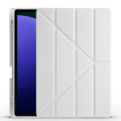 Galaxy Tab S9 FE Plus Kılıf Zore Tri Folding Kalem Bölmeli Standlı Kılıf - 7