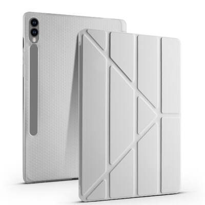 Galaxy Tab S9 FE Plus Kılıf Zore Tri Folding Kalem Bölmeli Standlı Kılıf - 4