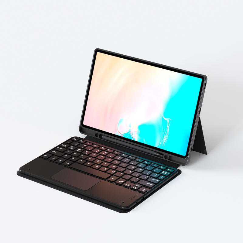 Galaxy Tab S9 FE Plus Zore Border Keyboard Bluetooh Bağlantılı Standlı Klavyeli Tablet Kılıfı - 4