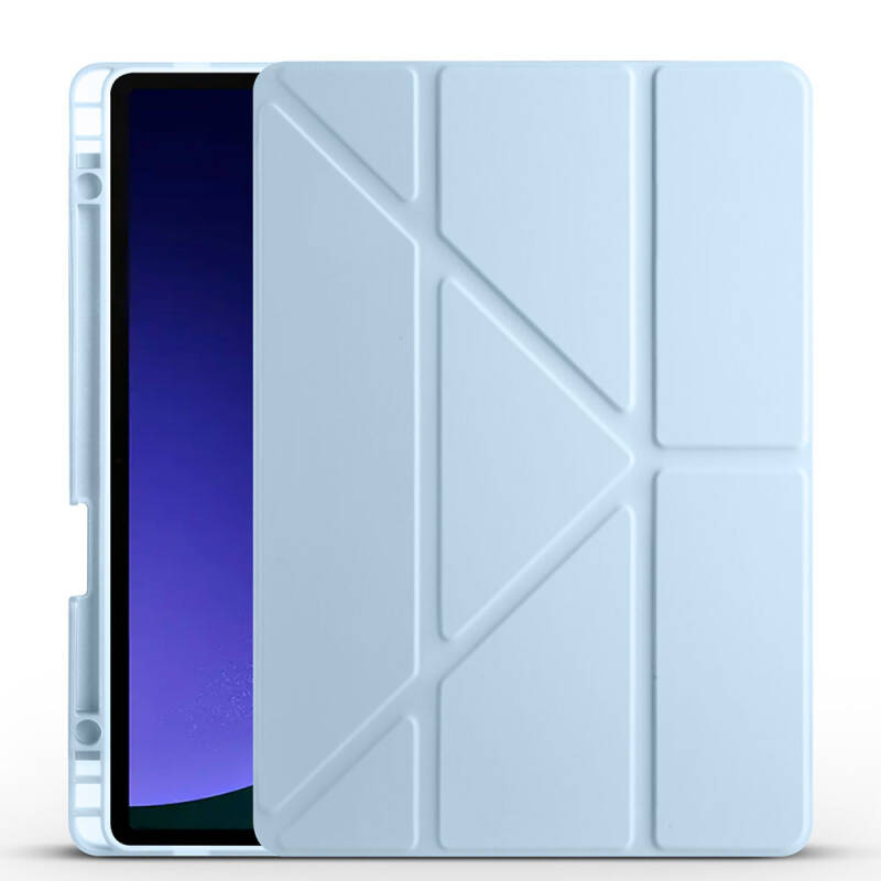 Galaxy Tab S9 Kılıf Zore Tri Folding Kalem Bölmeli Standlı Kılıf - 6