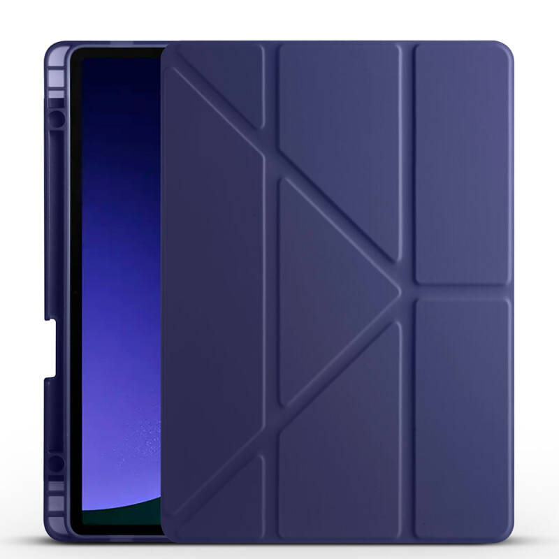 Galaxy Tab S9 Kılıf Zore Tri Folding Kalem Bölmeli Standlı Kılıf - 13