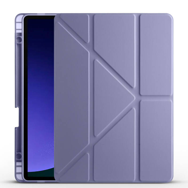 Galaxy Tab S9 Kılıf Zore Tri Folding Kalem Bölmeli Standlı Kılıf - 31