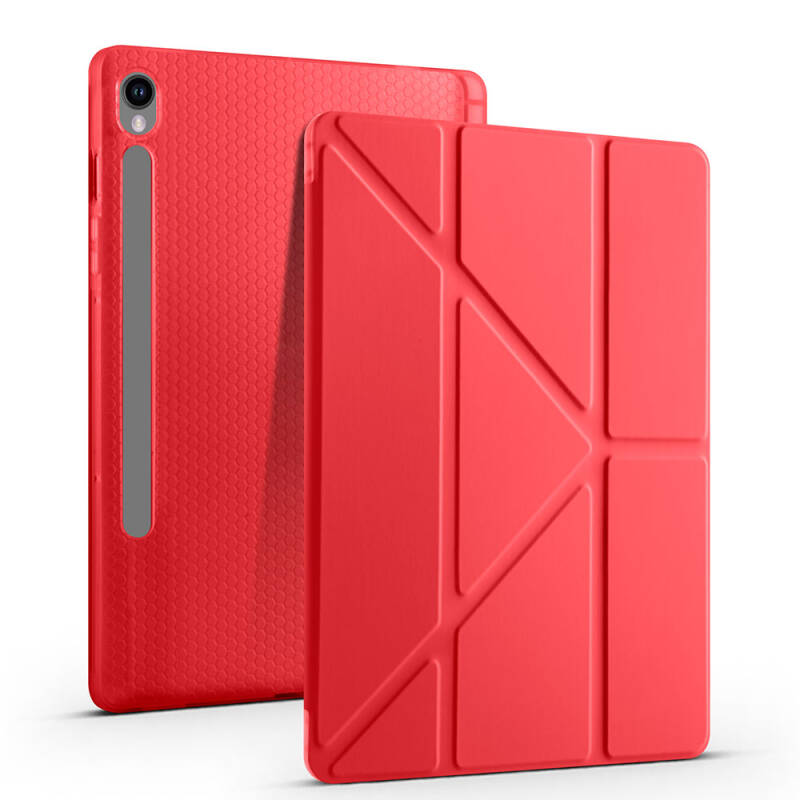 Galaxy Tab S9 Kılıf Zore Tri Folding Kalem Bölmeli Standlı Kılıf - 38
