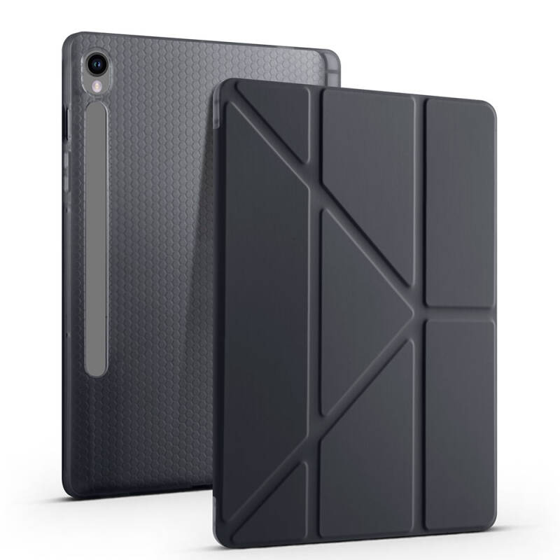 Galaxy Tab S9 Kılıf Zore Tri Folding Kalem Bölmeli Standlı Kılıf - 35