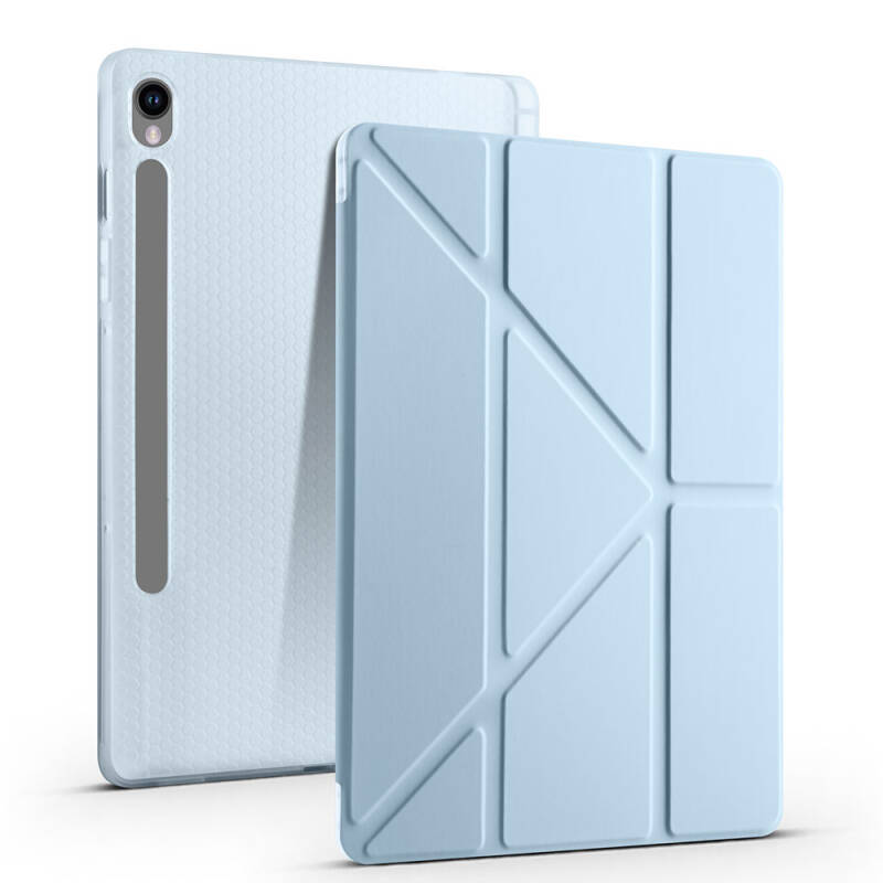 Galaxy Tab S9 Kılıf Zore Tri Folding Kalem Bölmeli Standlı Kılıf - 34