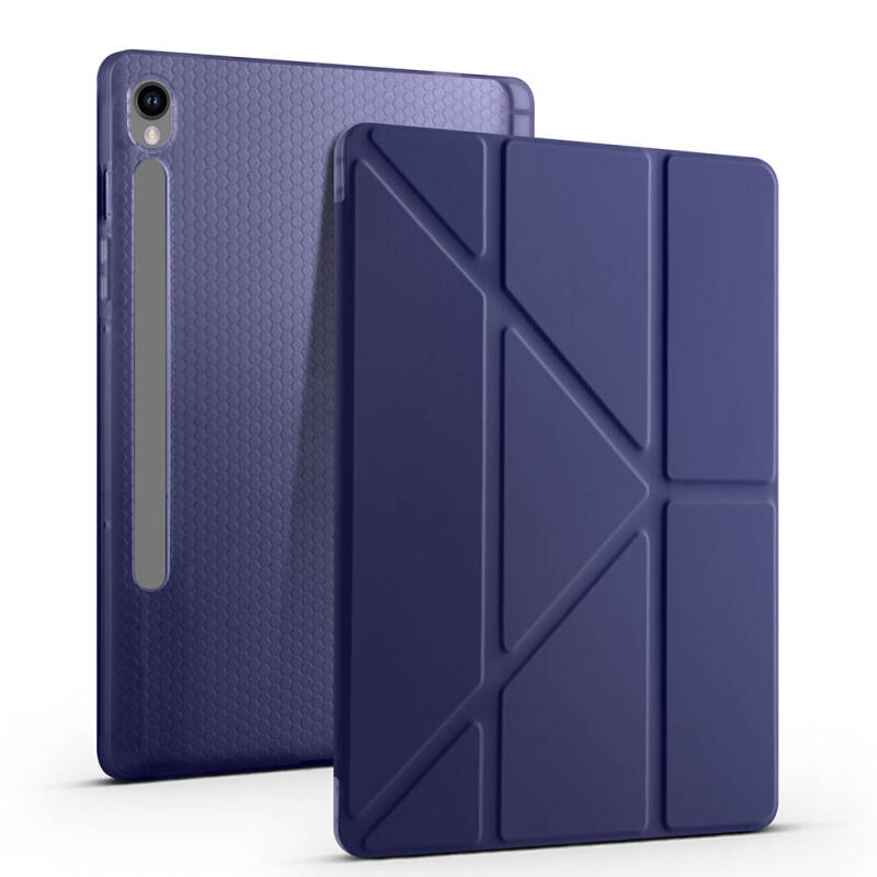 Galaxy Tab S9 Kılıf Zore Tri Folding Kalem Bölmeli Standlı Kılıf - 33