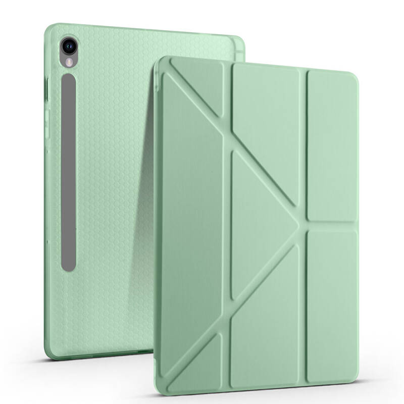 Galaxy Tab S9 Kılıf Zore Tri Folding Kalem Bölmeli Standlı Kılıf - 4