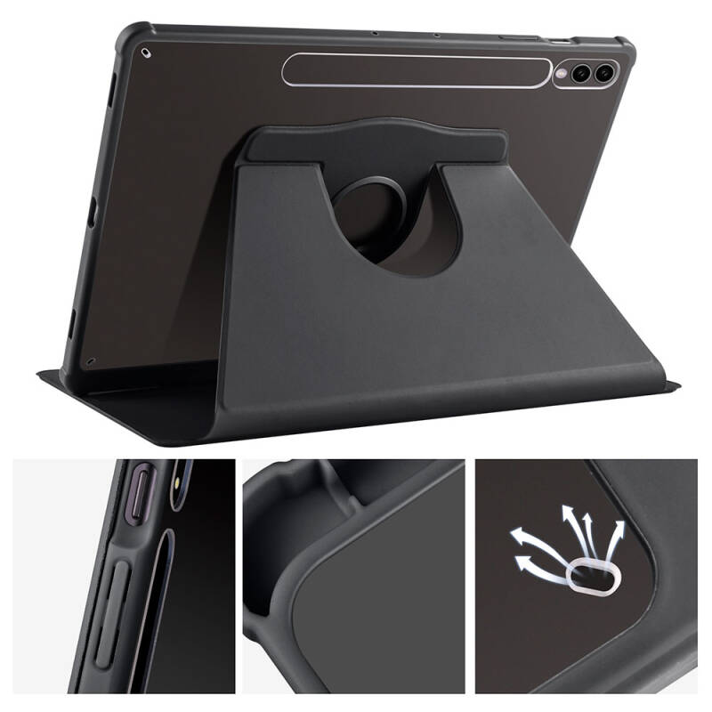 Galaxy Tab S9 Plus Case Zore Thermal Pen Case with Rotatable Stand - 38