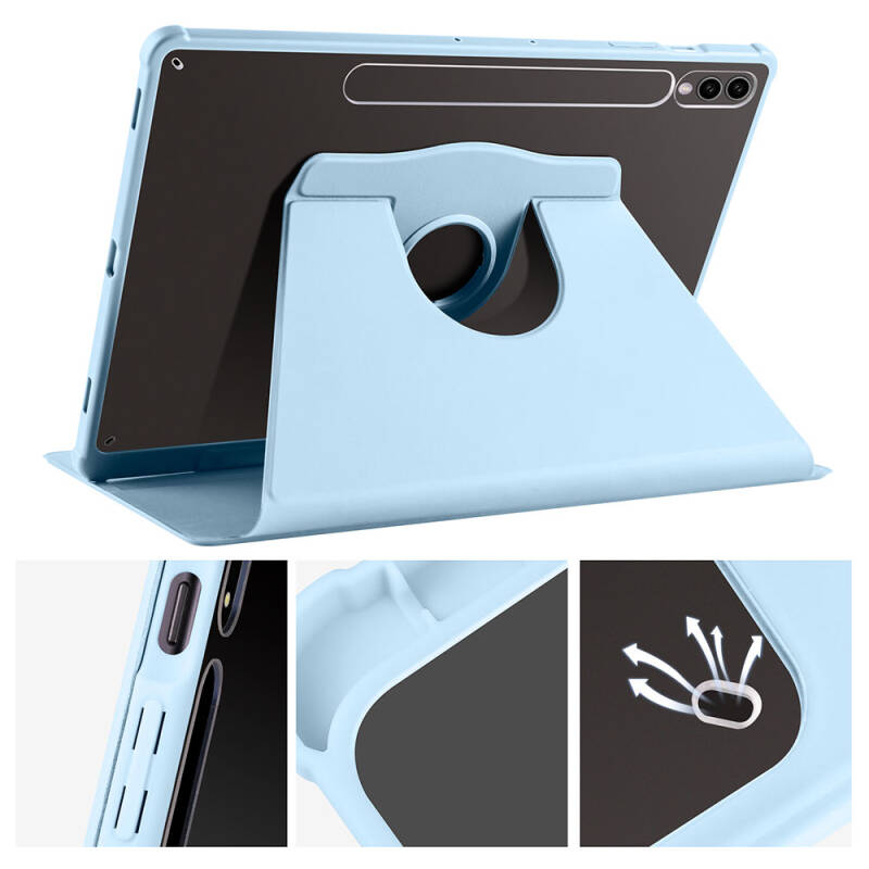 Galaxy Tab S9 Plus Case Zore Thermal Pen Case with Rotatable Stand - 37