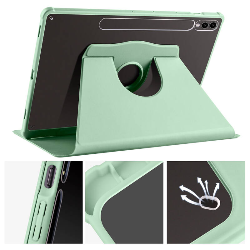 Galaxy Tab S9 Plus Case Zore Thermal Pen Case with Rotatable Stand - 41
