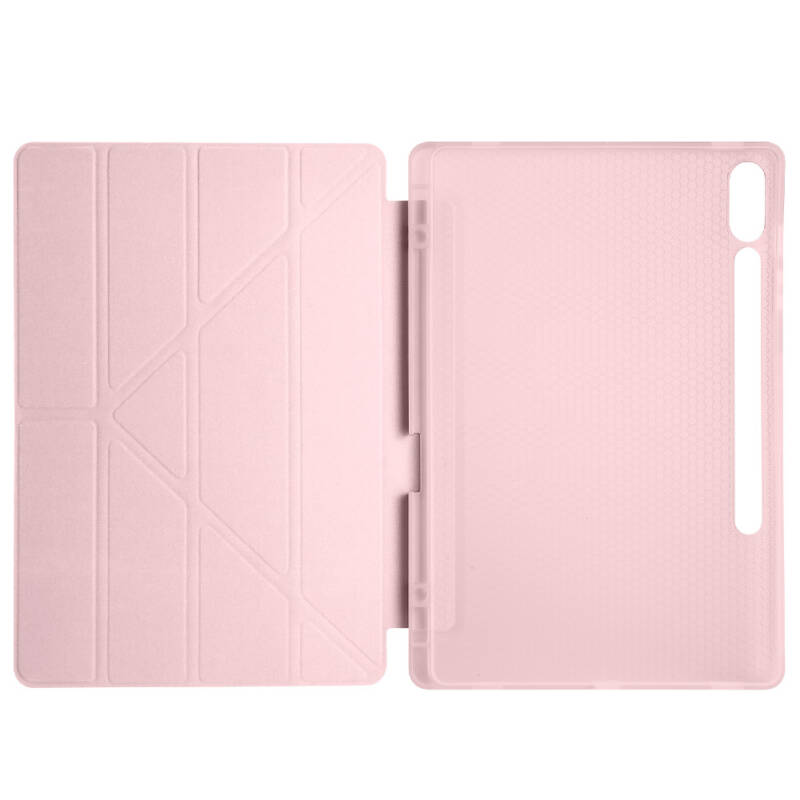 Galaxy Tab S9 Plus Case Zore Tri Folding Stand Case with Pen Compartment - 29
