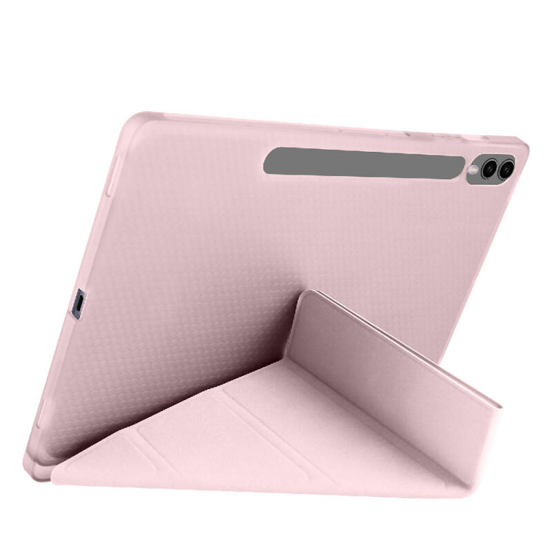 Galaxy Tab S9 Plus Case Zore Tri Folding Stand Case with Pen Compartment - 48