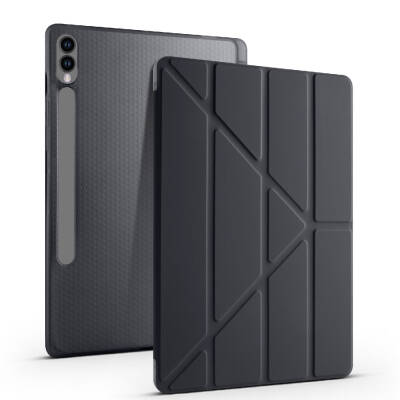 Galaxy Tab S9 Plus Case Zore Tri Folding Stand Case with Pen Compartment - 26