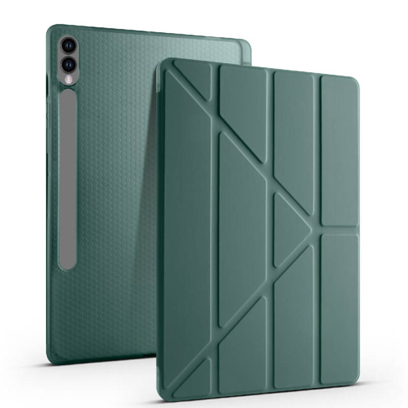 Galaxy Tab S9 Plus Case Zore Tri Folding Stand Case with Pen Compartment - 24