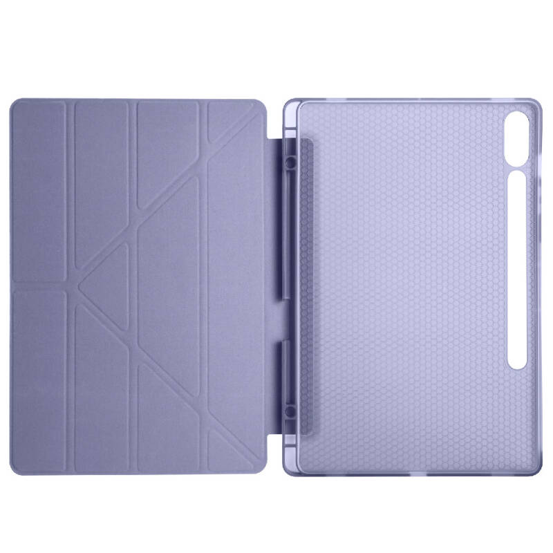 Galaxy Tab S9 Plus Case Zore Tri Folding Stand Case with Pen Compartment - 32