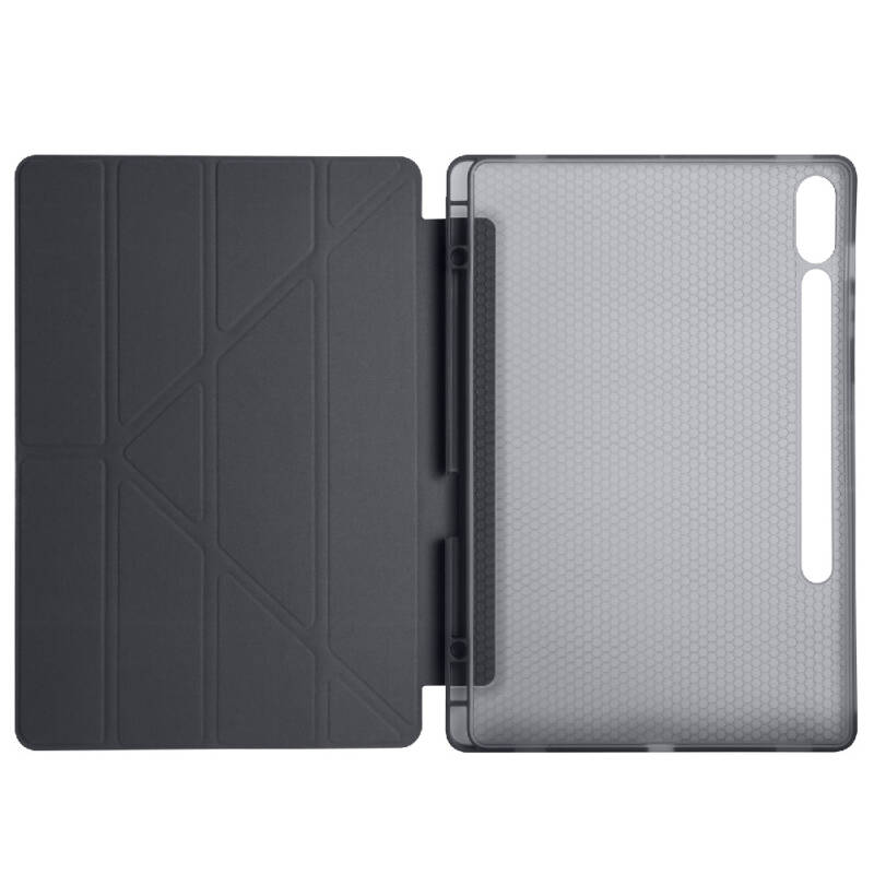 Galaxy Tab S9 Plus Case Zore Tri Folding Stand Case with Pen Compartment - 33