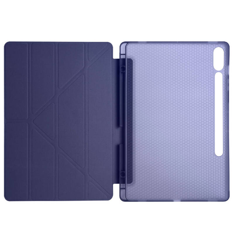 Galaxy Tab S9 Plus Case Zore Tri Folding Stand Case with Pen Compartment - 37