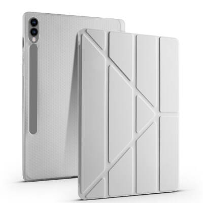 Galaxy Tab S9 Plus Case Zore Tri Folding Stand Case with Pen Compartment - 23