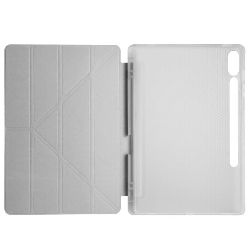 Galaxy Tab S9 Plus Case Zore Tri Folding Stand Case with Pen Compartment - 22