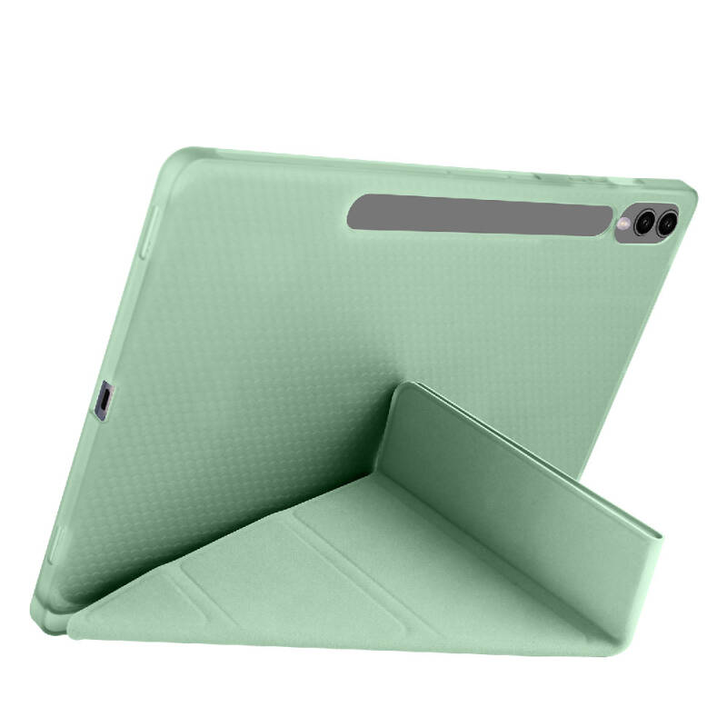 Galaxy Tab S9 Plus Case Zore Tri Folding Stand Case with Pen Compartment - 16