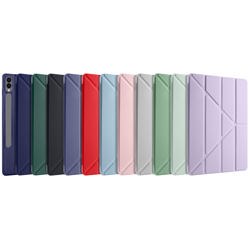 Galaxy Tab S9 Plus Case Zore Tri Folding Stand Case with Pen Compartment - 20