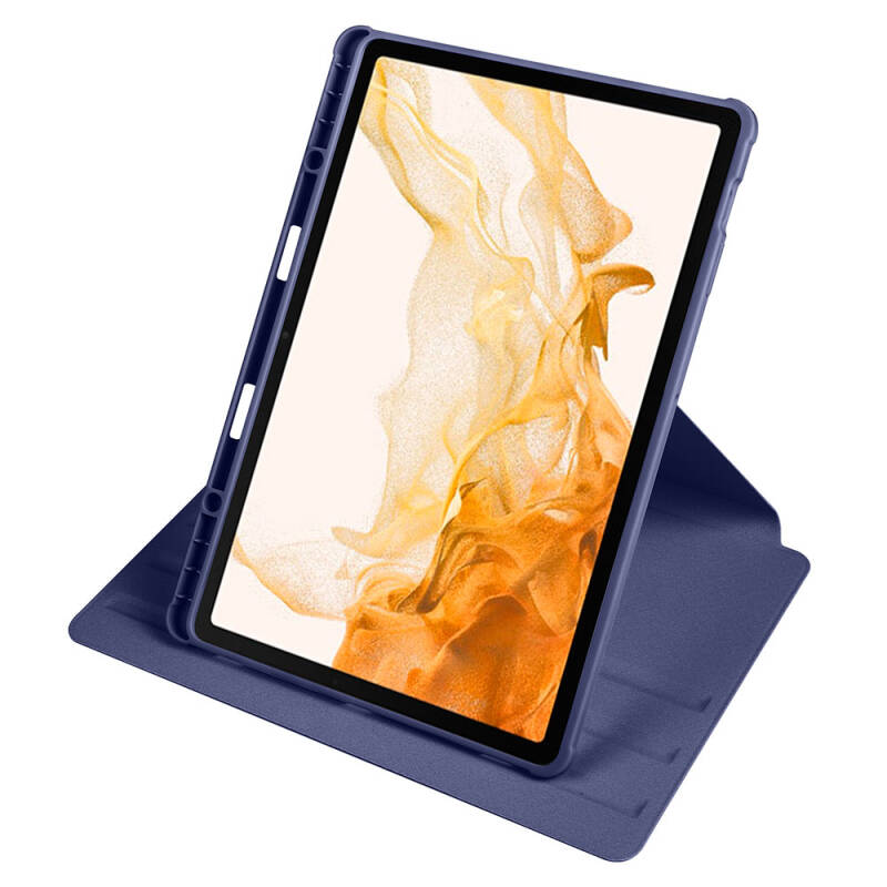 Galaxy Tab S9 Plus Kılıf Zore Termik Kalem Bölmeli Dönebilen Standlı Kılıf - 34