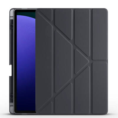 Galaxy Tab S9 Plus Kılıf Zore Tri Folding Kalem Bölmeli Standlı Kılıf - 5