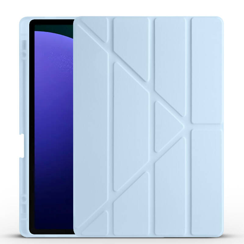 Galaxy Tab S9 Plus Kılıf Zore Tri Folding Kalem Bölmeli Standlı Kılıf - 26