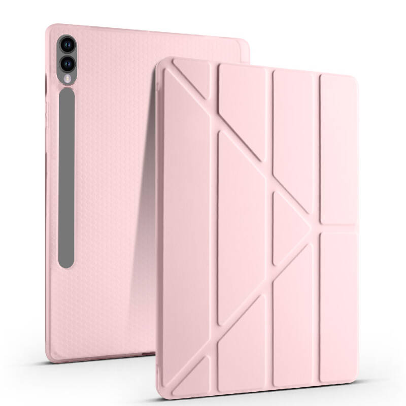 Galaxy Tab S9 Plus Kılıf Zore Tri Folding Kalem Bölmeli Standlı Kılıf - 34