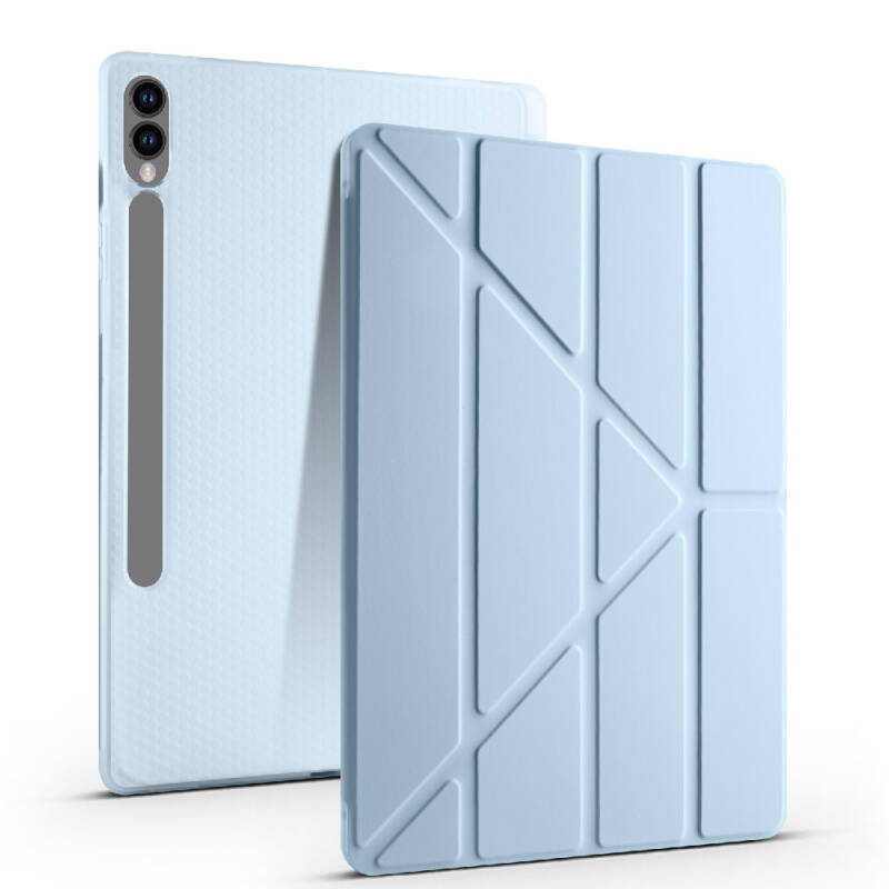 Galaxy Tab S9 Plus Kılıf Zore Tri Folding Kalem Bölmeli Standlı Kılıf - 28