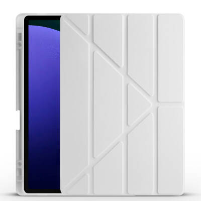 Galaxy Tab S9 Plus Kılıf Zore Tri Folding Kalem Bölmeli Standlı Kılıf - 10