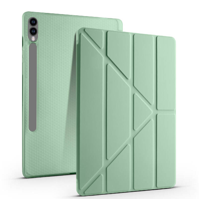 Galaxy Tab S9 Plus Kılıf Zore Tri Folding Kalem Bölmeli Standlı Kılıf - 4