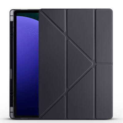 Galaxy Tab S9 Ultra Case Zore Tri Folding Stand Case with Pen Compartment - 8