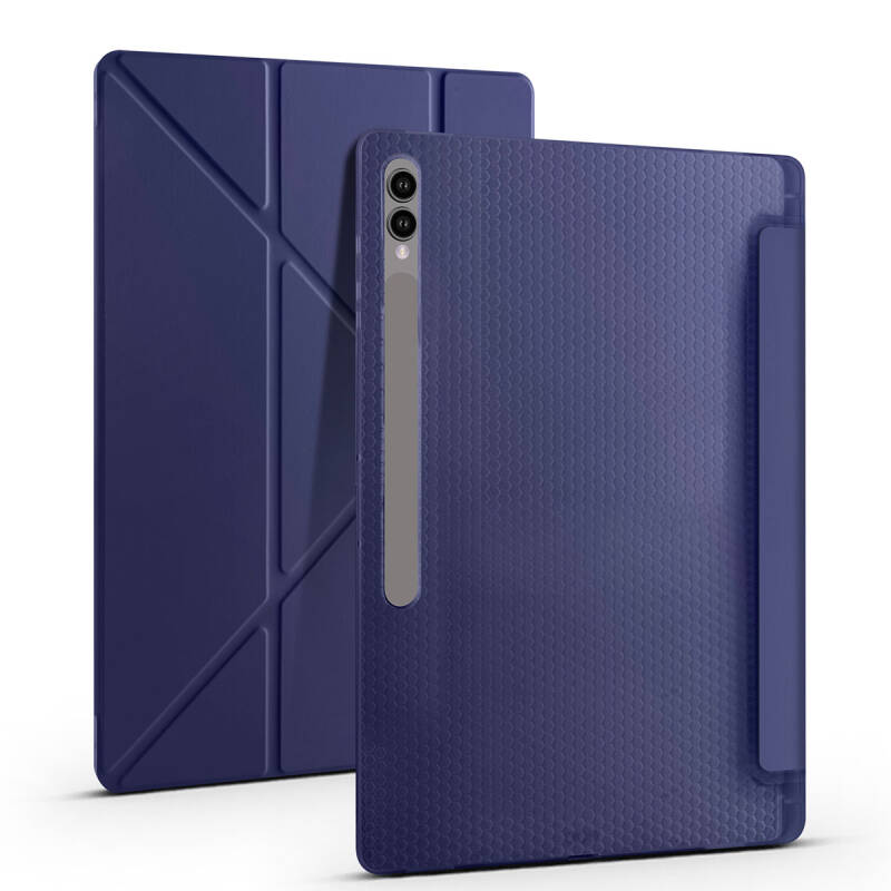 Galaxy Tab S9 Ultra Case Zore Tri Folding Stand Case with Pen Compartment - 3