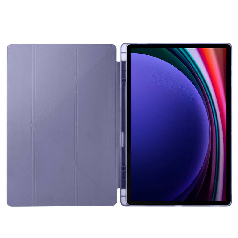 Galaxy Tab S9 Ultra Case Zore Tri Folding Stand Case with Pen Compartment - 22