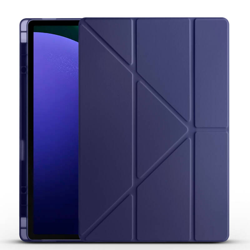 Galaxy Tab S9 Ultra Case Zore Tri Folding Stand Case with Pen Compartment - 11