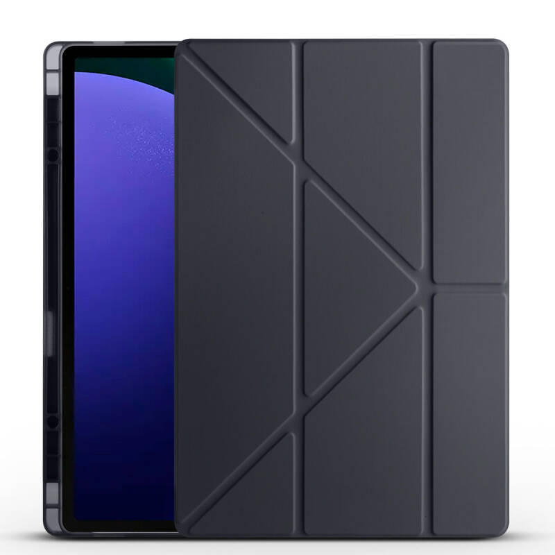 Galaxy Tab S9 Ultra Kılıf Zore Tri Folding Kalem Bölmeli Standlı Kılıf - 8