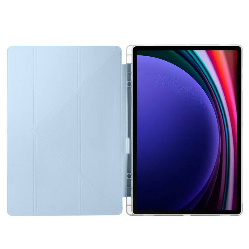 Galaxy Tab S9 Ultra Kılıf Zore Tri Folding Kalem Bölmeli Standlı Kılıf - 18