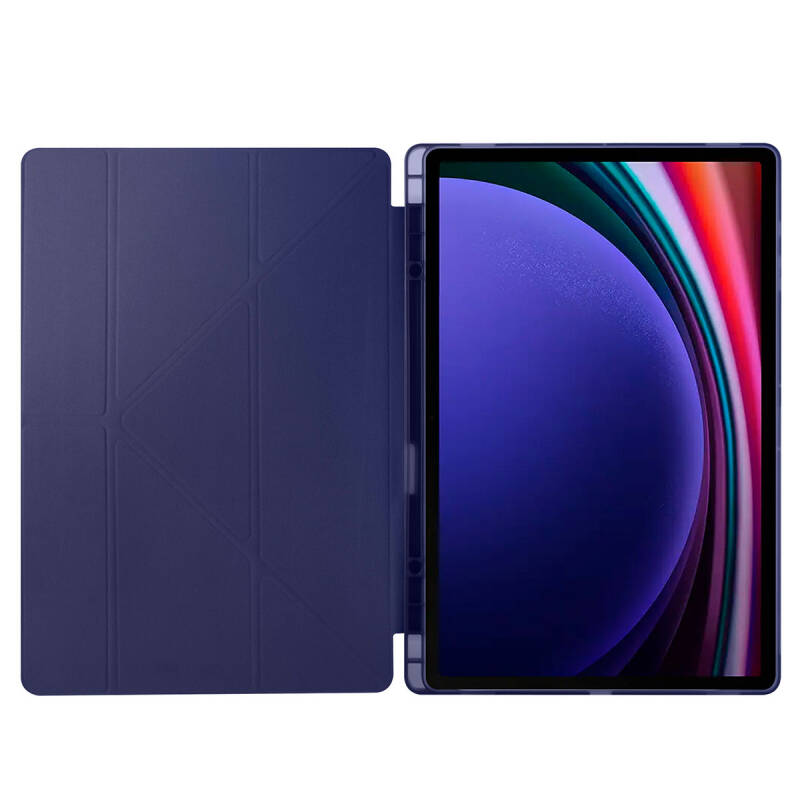 Galaxy Tab S9 Ultra Kılıf Zore Tri Folding Kalem Bölmeli Standlı Kılıf - 20